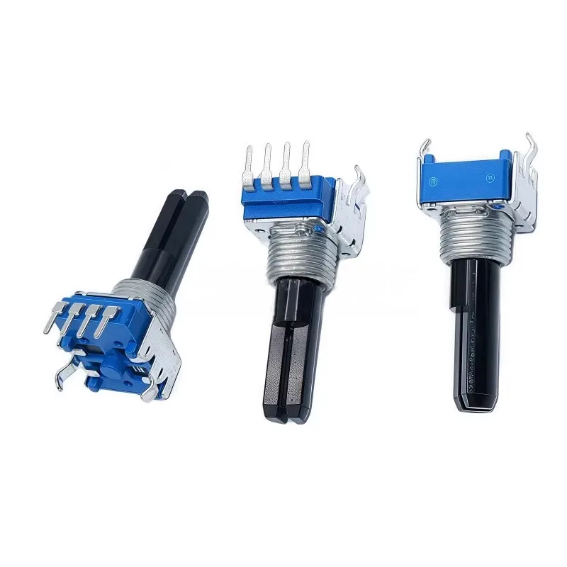 10 SZT. RK11 B102 B502 B103 B503 B104 4-Pinowy Potencjometr Środkowy z Przyciskiem, Potencjometr Mieszający 1K 5K 10K, Pół-osiowy, Długość Osi 23MM 18MM — zdjęcie produktu 3