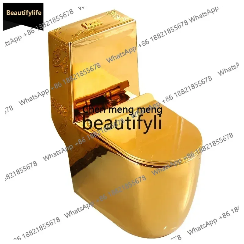 

a601 New European-style golden toilet personalized creative ceramic super swirl water-saving deodorant luxury toilet color toil