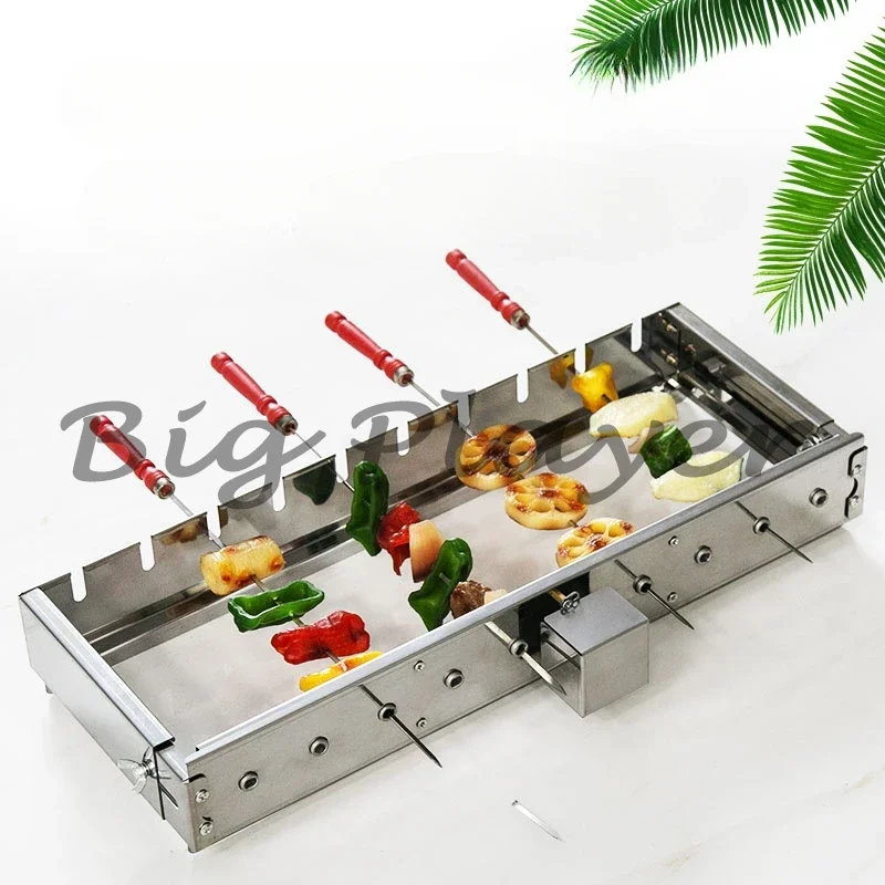 

Fully Automatic BBQ Flip Rack Adjustable Width Rolling BBQ String Machine 5V Can Connect To Power Bank AC/DC