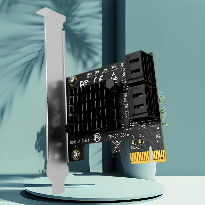 

Адаптер PCIe Sata на 4 порта SATA 3 III 3.0 6 Гбит/с SSD-адаптер Плата контроллера PCI Express X1 Поддержка слота PCI-E X4 X8 X16