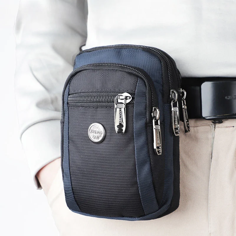 

Sports Waist Bag Simple and Fashionable Mobile Phone Bag Outdoor Leisure Trendy Texture Multi-compartment Men's Crossbody Bag