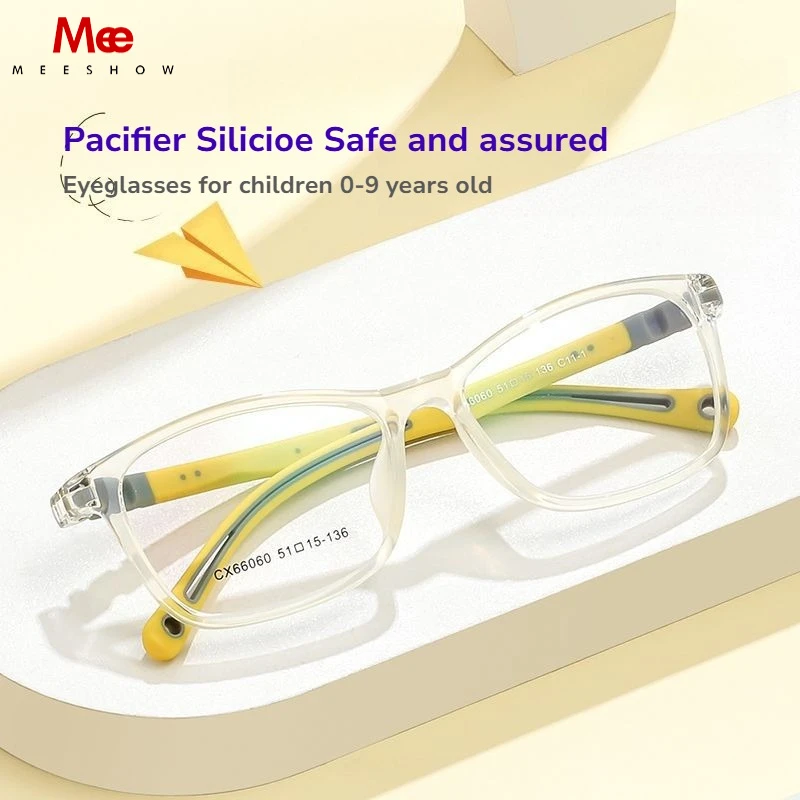 Meeshow Classic Kids Silicone Frames Myopia TR Eyeglasses Frames Anti Blue Light Glasses Customizable Prescription spectacles