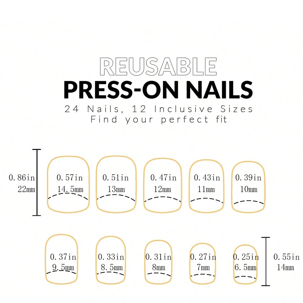 24pcs Medium Square Black Press On Nail Highlight Nails Solid Colored Wear Nails Cute Press On Nails Summer Press On Fake Nails