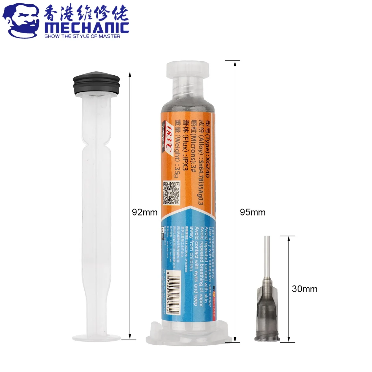 MECHANIC XGZ40 Solder Tin Paste 183β Sn64.7/Bi35/Ag0.3 Lead-Free Soldering Flux for PCB BGA Board Repair CPU LED Rework Tool Set