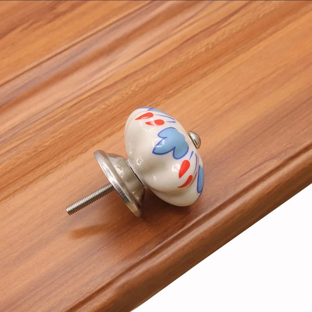 Hand Painted Cupboard Dresser Pumpkin Shape With Screw Furniture Hardware Pull handles Drawer Handles Cabinet Knob Door Knobs