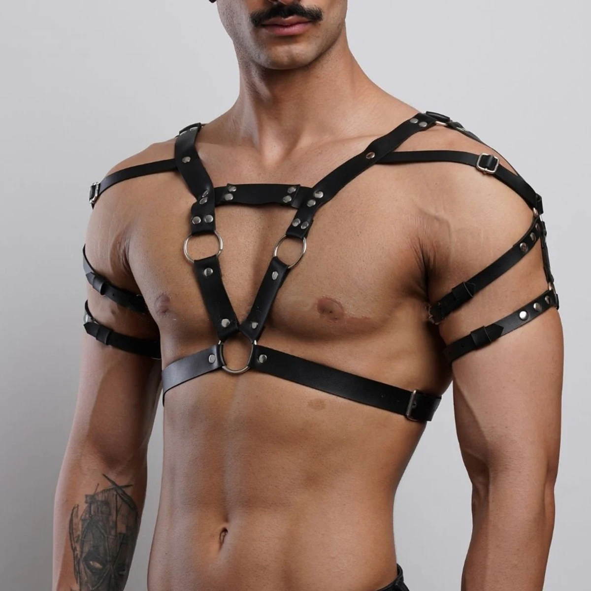 PU Leather Men Chest Harness Belts Body Bondage Male Lingerie Sexy Bra Strap Belt Gothic Fetish Rave Gay Clothing for Sex