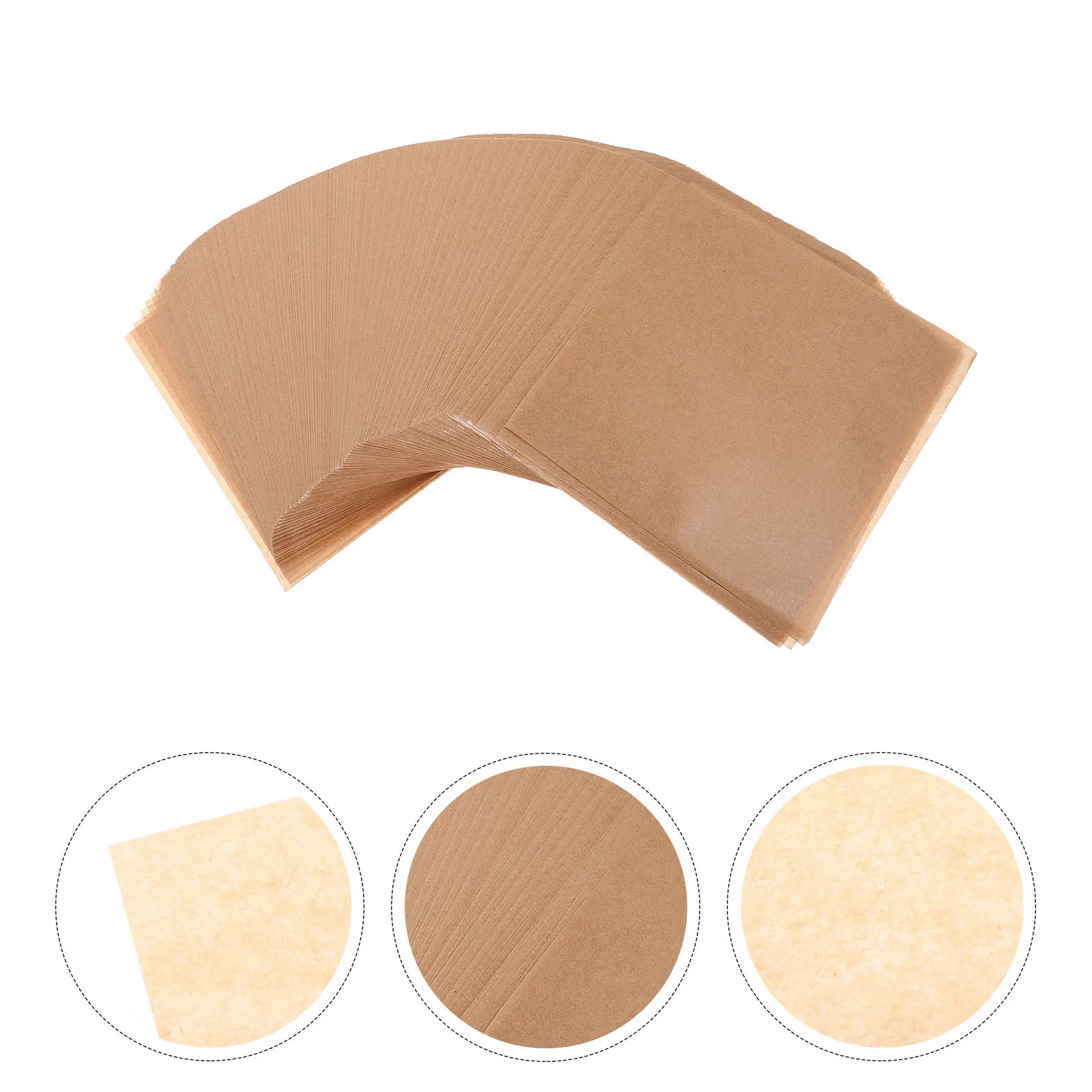 

500Pcs Kraft Paper Oil Absorption Liners Disposable Snack Fried Food Pizza Baking Food Paper Pizza Liners Oil Absorption Papers