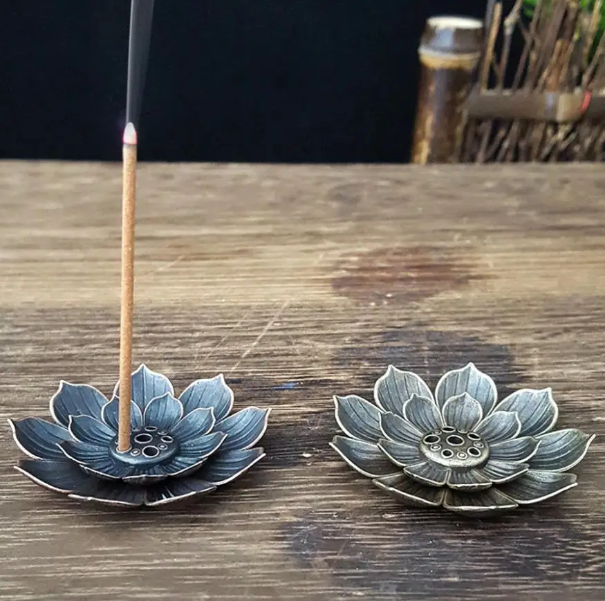1pc Mini 2-Tier Lotus Incense Burner, Suitable For Meditation, Zen, Yoga, Leisure, Outdoor, Spa, Craft Decor, Tea Room Accessory