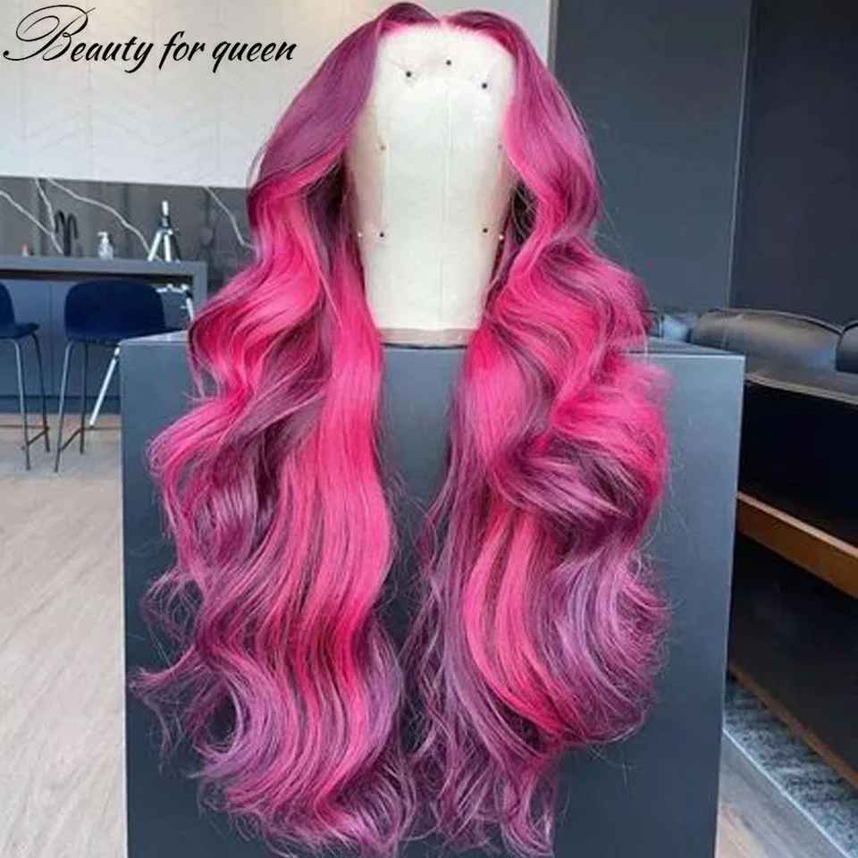 13*4 Roze Kant Frontale Menselijk Haar Pruiken Hd Transparant Kant Frontale Pruiken Voor Vrouwen Braziliaanse Haar Front Lace pruiken