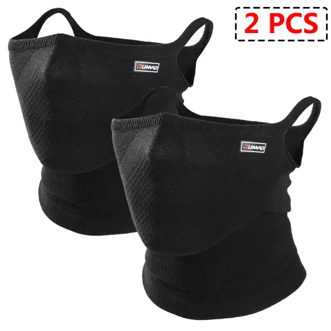2PCS 통기성 사이클링 두건 스포츠 마스크 재사용 가능한 얼굴 커버 – 야외 하이킹, 캠핑, 러닝, 자전거용 소프트 넥 게이터 스카프 남성용