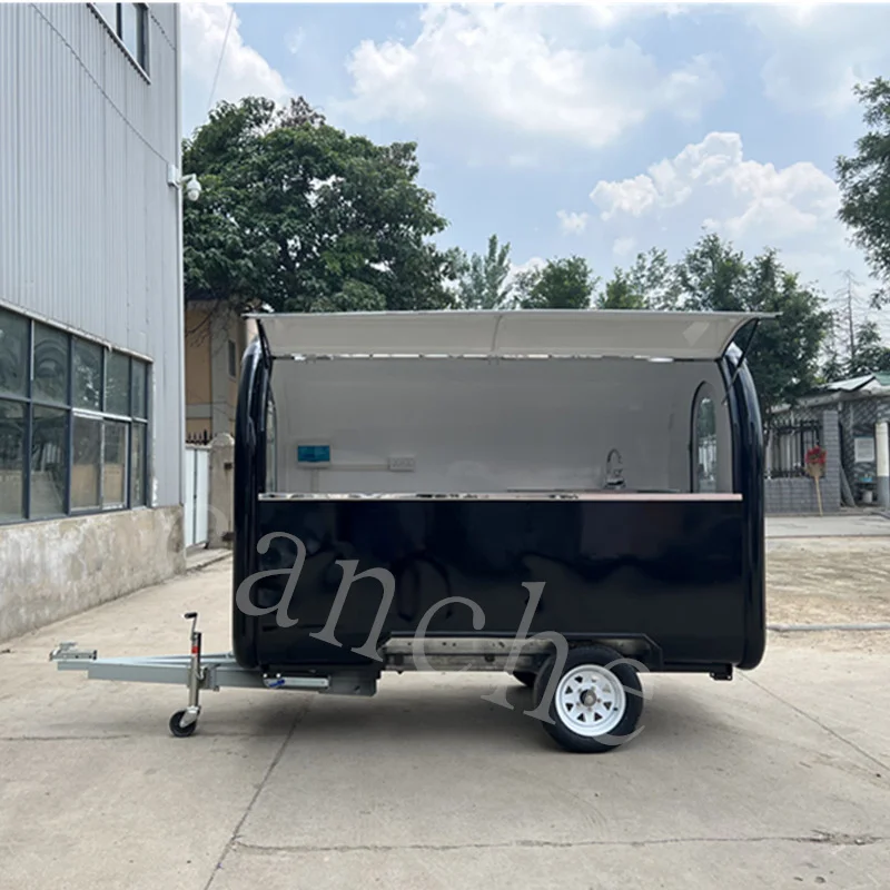 

Chinese manufacturers European standard shiny stainless steel caravan/ double axles multifunctional candy display cart truck