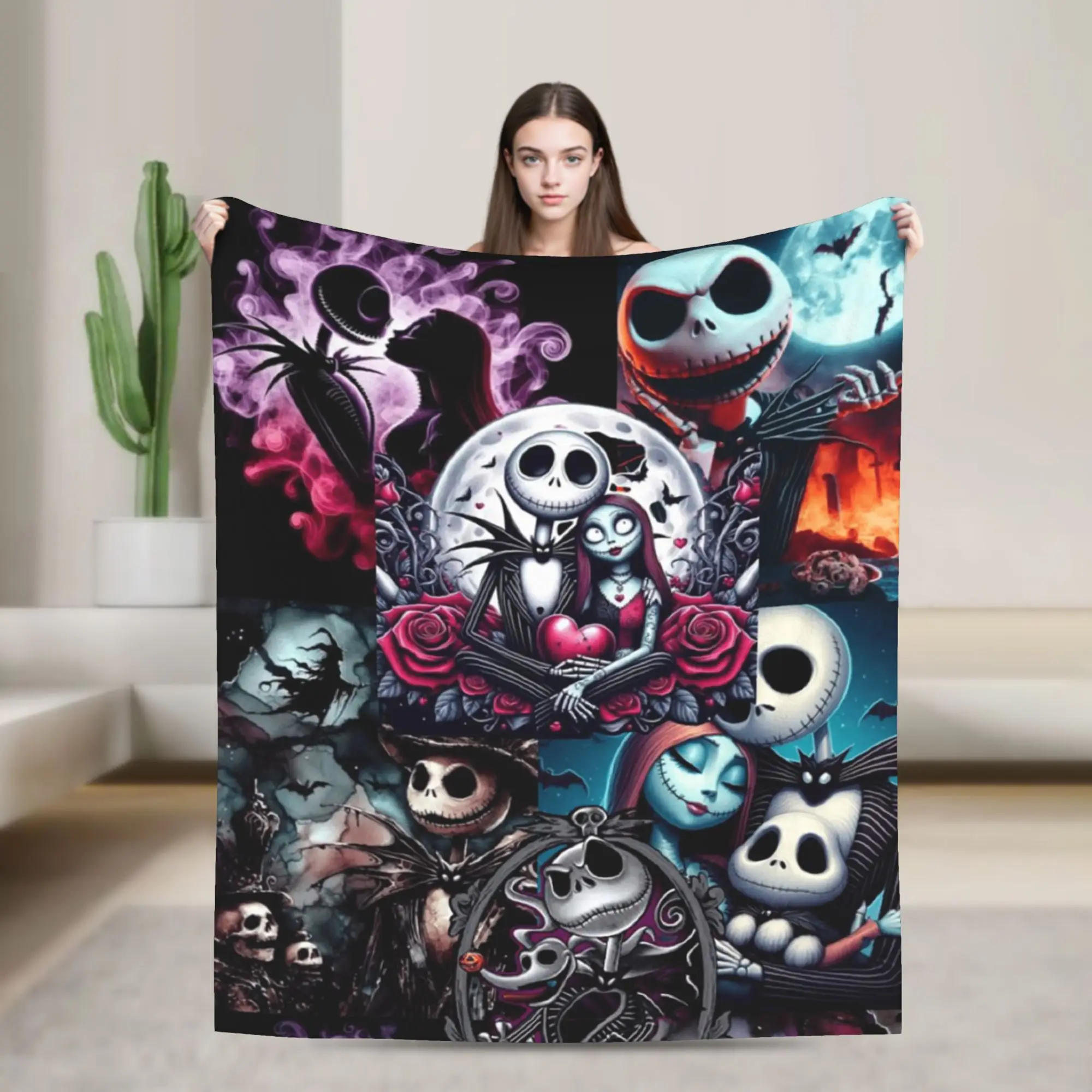 كابوس قبل عيد الميلاد جاك الفانيلا البطانيات الشتاء سوبر الدافئة رمي بطانية للطفل طباعة المفرش أريكة غطاء سرير #1