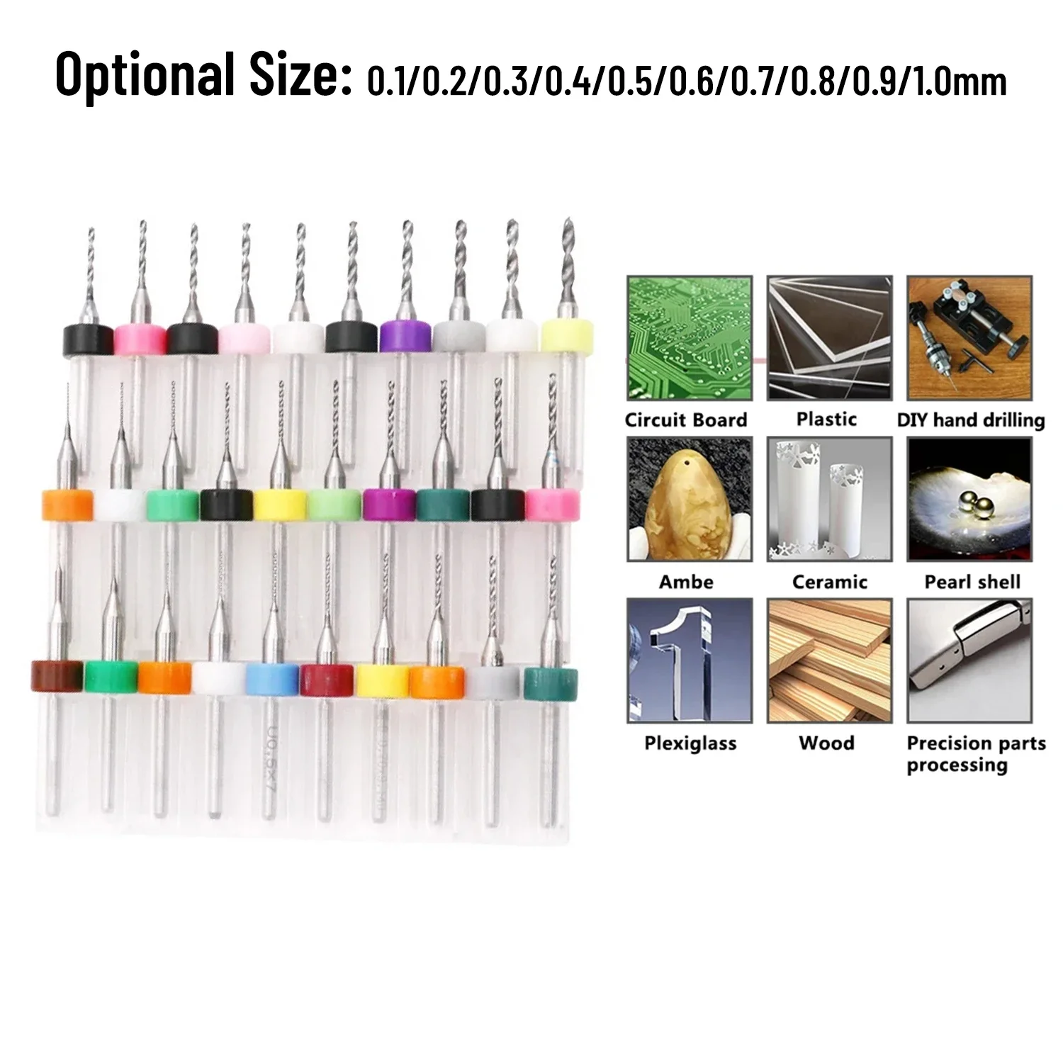 10pcs Circuit Board PCB Drill Bits Kit Carbide Steel Drill Bit Set  Shank PCB Mini Carbide Drill Bit Set