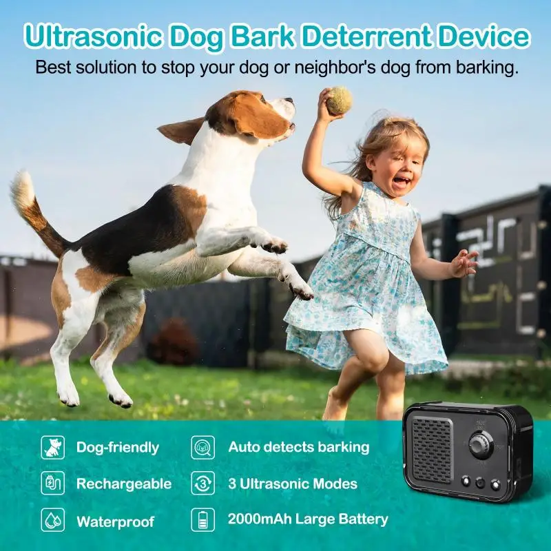 New Anti Barking Device 3 Modes Adjustable Dog Barking Control Devices Usb Rechargeable Ultrasonic Dog Barking Deterrent