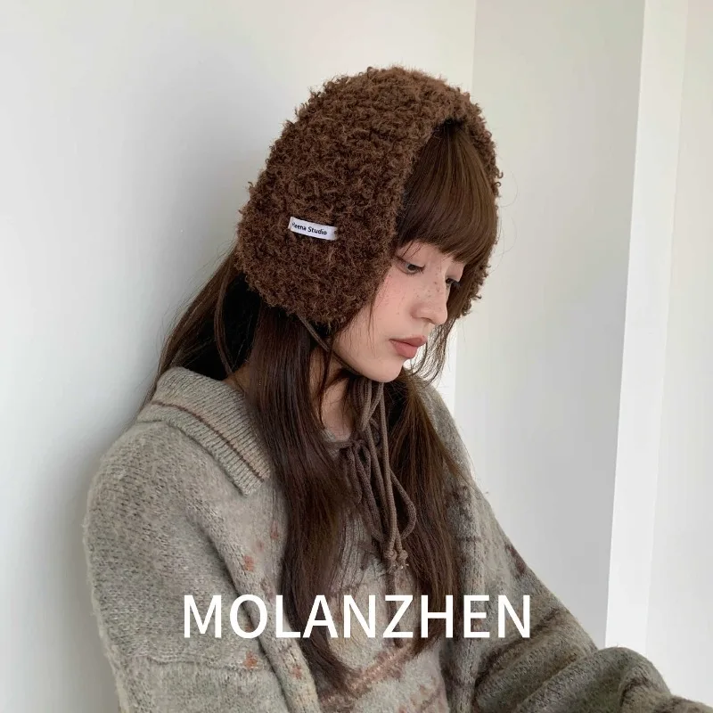 غطاء للأذنين محبوك سميك ودافئ قبعات شتوية لطيفة وعصرية من Lei Feng للنساء قبعات خارجية غير رسمية ومتعددة الاستخدامات #1