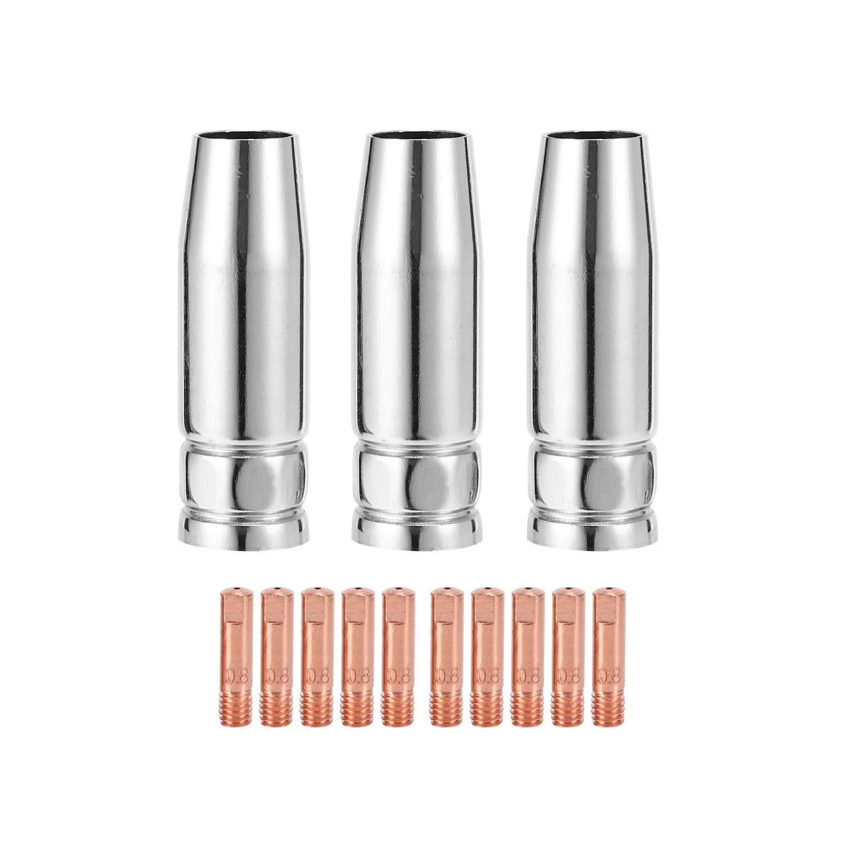 13 Stuks Co2 Mig Lastoorts Luchtgekoelde Mb 15ak Contactpunthouder Gasmondstuk 0.8Mm Lasschild Mantelmondstuk Tip Set