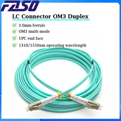 OM3 LC-LC UPC Fiber Optic Patch Cable LC Multimode Duplex 3.0mm FTTH Patch Cord Fiber Optic 1m/2m/3m/5m/10m Optical Fiber Jumper