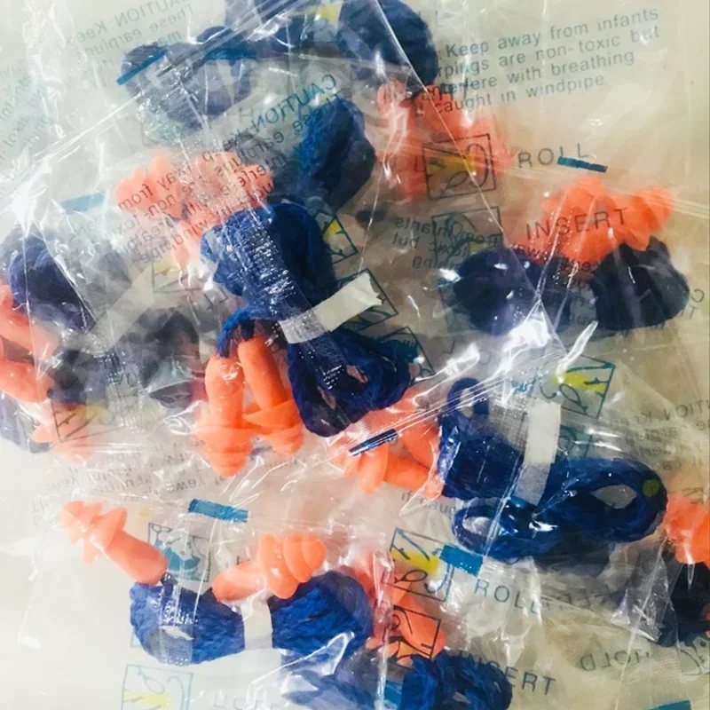 10pcs Individually Wrapped Non Toxic Soft Silicone Corded Ear Plugs Reusable Hearing Protection Rubber Earplugs Protector