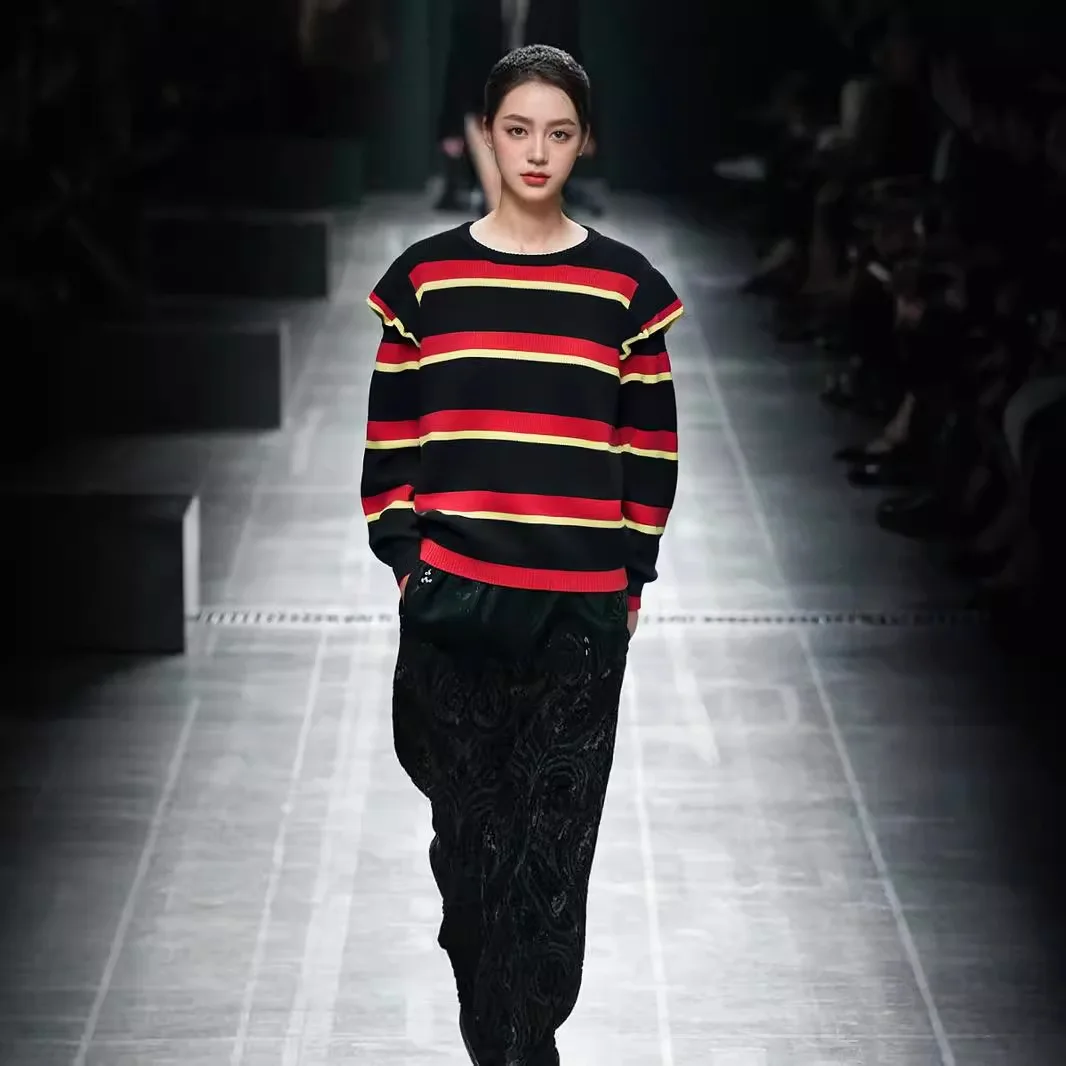 جديد الخريف والشتاء مخطط تكدرت اللون حجب محبوك سترة للنساء سترة صوفية سميكة #1