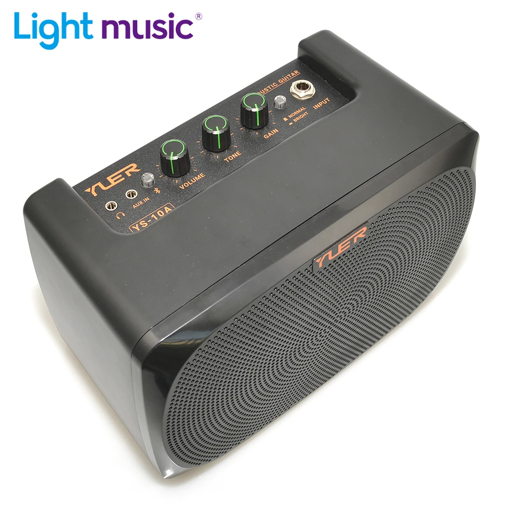 Mini Portable Electric Guitar Amplifier Speaker 10Watt Amp OD/Clean Dual Channels with Power Adapte