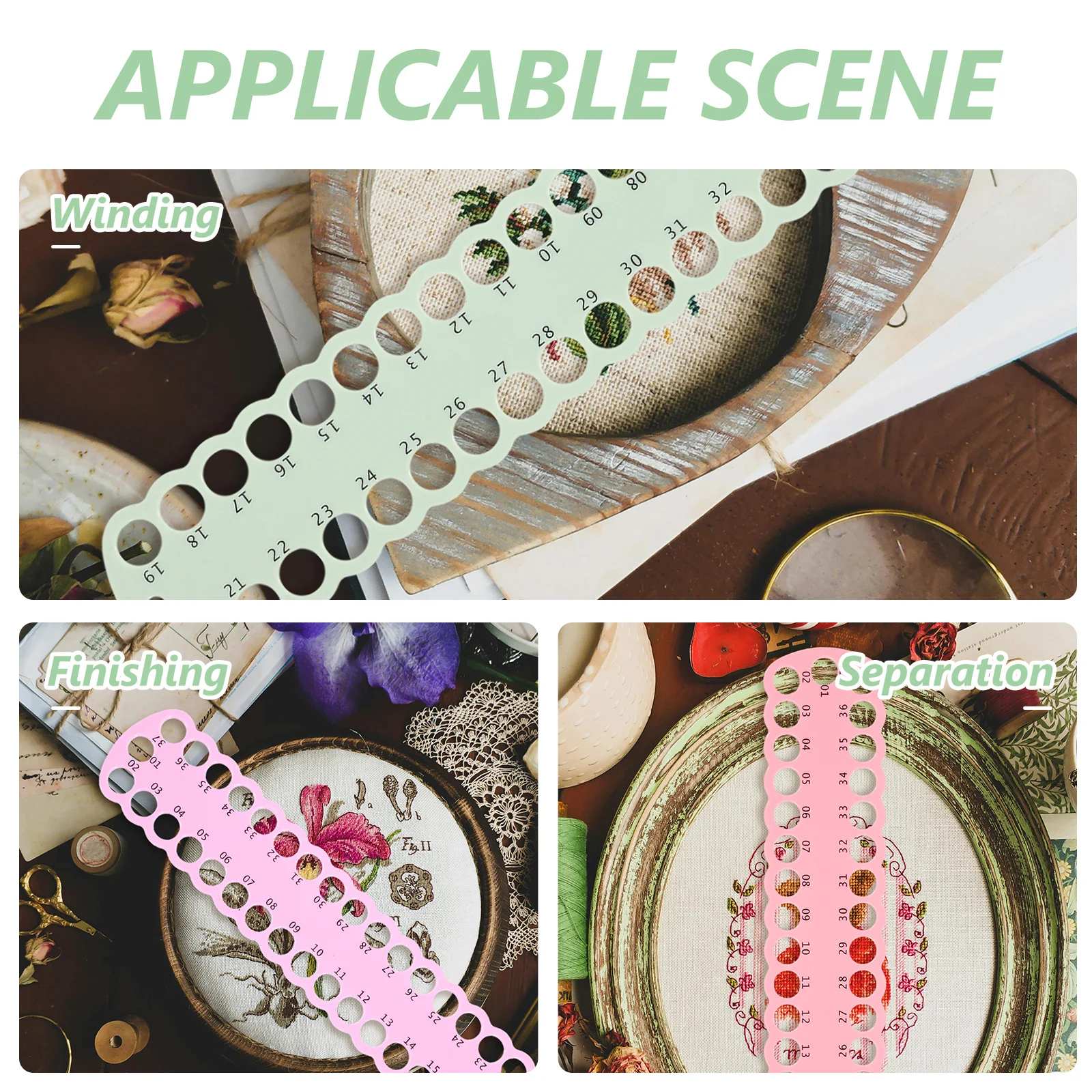 

5Pcs Sewing Thread Tool Embroidery Floss Organizers Compact Plastic Thread Bobbin Holder for Cross-Stitch Supplies Storage