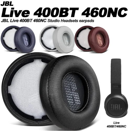 Almohadillas para auriculares JBL Live 400BT live 460NC, almohadillas de repuesto, orejeras, tela de malla suave, cubiertas de memoria, proteína de esponja