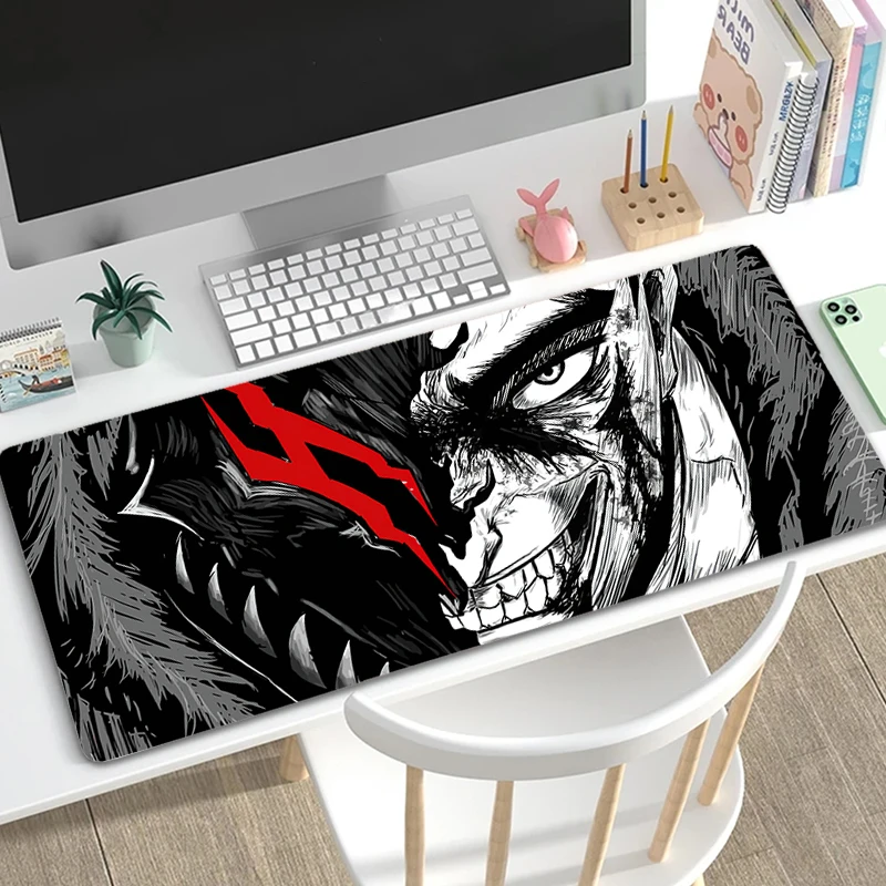 Guts sword in berserk Mouse Mat Berserk Guts Gamer Gaming Mouse Pad Computer Accessories Big Keyboard Laptop Padmouse Speed Desk