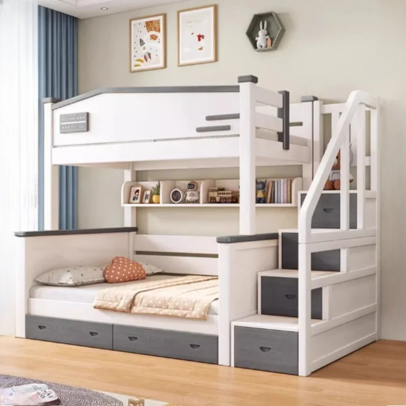 Cabecero con cajones nórdicos, litera europea, bonito dormitorio de lujo, Cama arriba y abajo, Cama moderna para niños, muebles de dormitorio Infantil