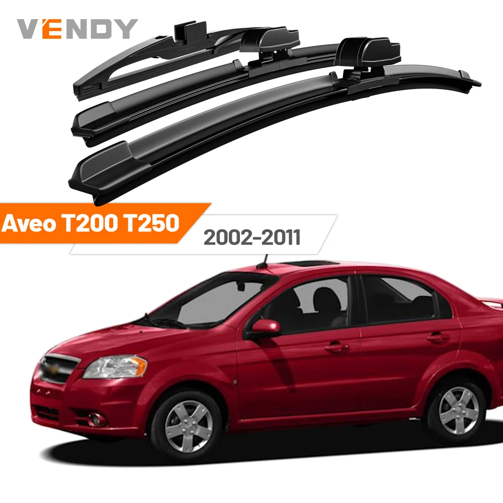 

For Chevrolet Aveo T200 T250 2002-2011 2003 2004 2005 2006 2007 Front & Rear Windshield Wiper Blades Windscreen Wipers Set