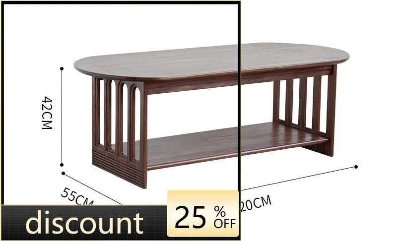 

LMM solid wood coffee table living room household tea table small apartment Nordic retro small table