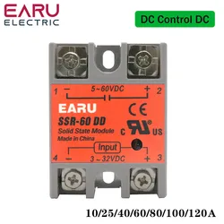 SSR-40DD SSR-60DD SSR 10A 25A 40A 60A 80A 100A 120A Solid State Relay Module DC 3-32V Input DC 5-60V Output Voltage Transformer