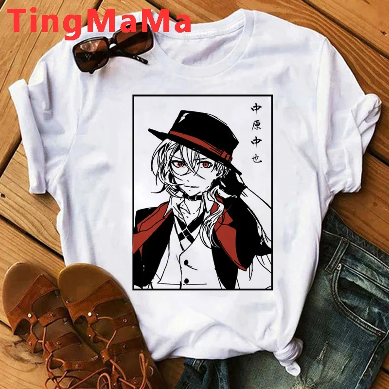 Hot Japanese Anime Bungou Stray Dogs T Shirt Men Kawaii Cartoon Osamu Dazai Graphic Tees Unisex Harajuku Tops T-shirt Male