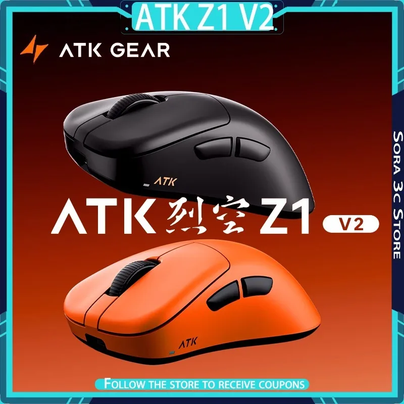ATK Liekong Z1 V2 Ultimate Wireless Mouse PAW3950 Dual 8K Low Latency Ergonomic Lightweight Design Esports Gaming Mouse Gamer