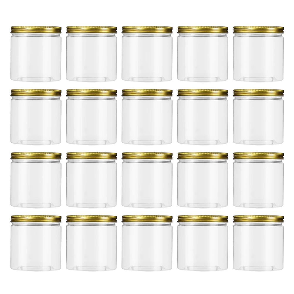 

20 Pcs Storage Jars Wide Mouth Bottles Plastic Cans Tea Leaf Jars Portable Travel Empty Containers Transparent Safe Reliable