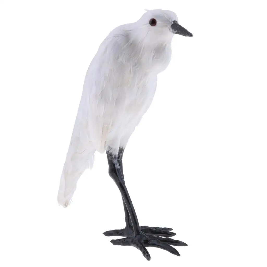 Artificial Bird Large Decorative Egret Garden Sculpture Outdoor Figurine for Patio Yard and Window Display Photography