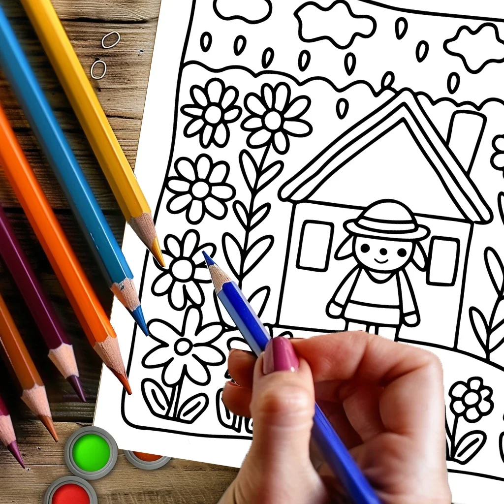 28 Pages Home Sweet Home Coloring Book for Adult | Colouring Book for Stress Relief, Birthday Day Gift, Back to School Supplies