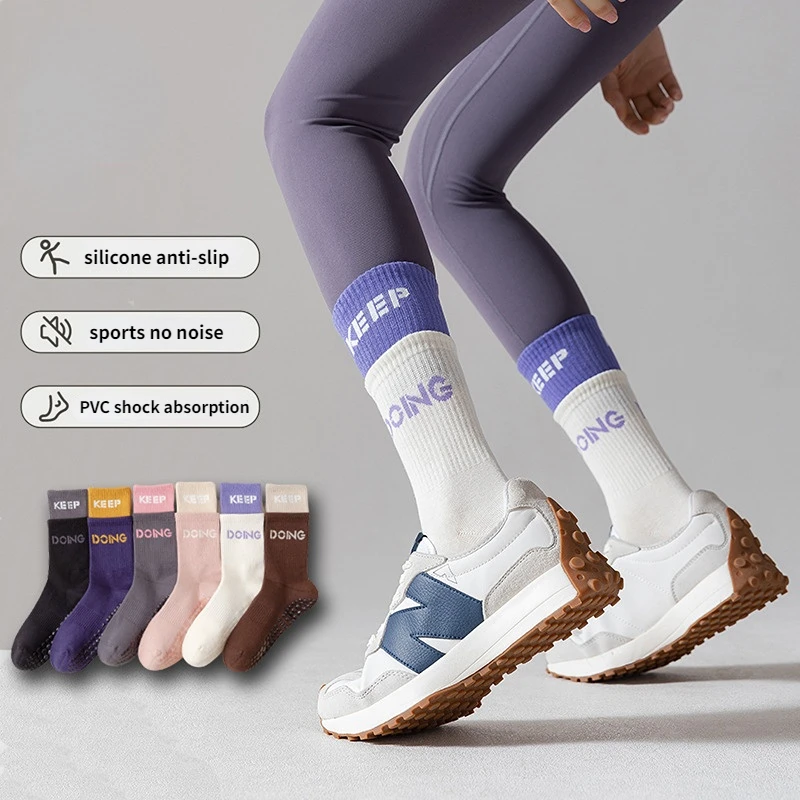 

Cotton Breathable Elasticity Yoga Socks Anti-slip Shock Absorption Pilates Sports Socks Women Dance Fitness Training Socks