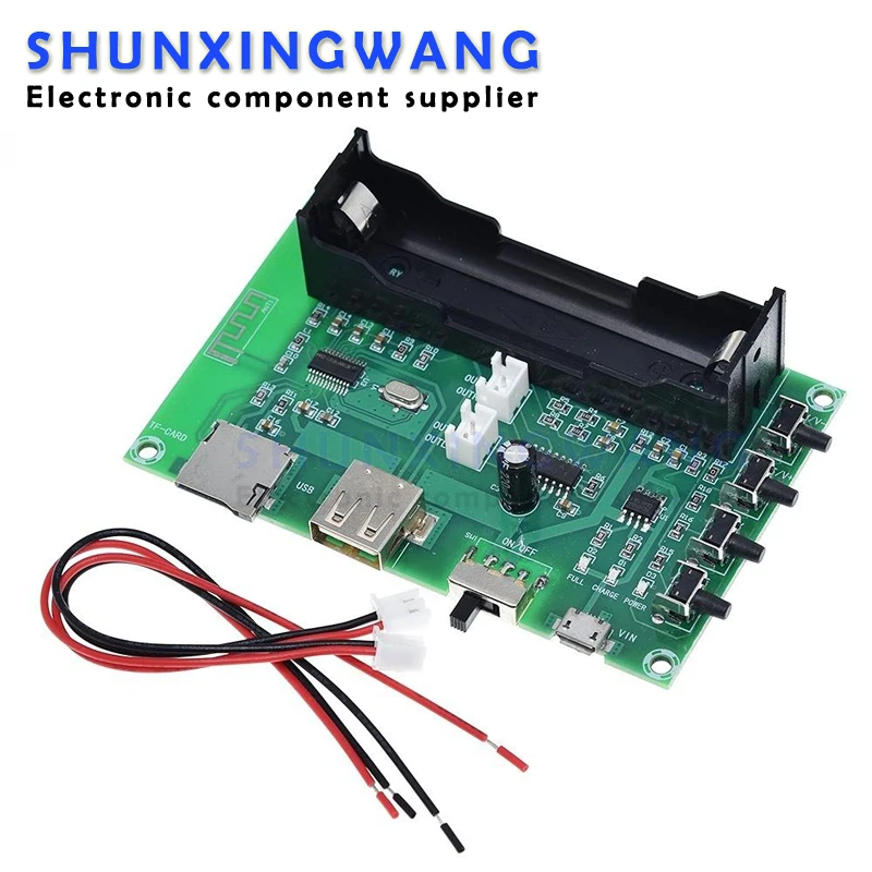 XH-A150 PAM8403 Bluetooth-усилитель, аудиоплата, 5 Вт * 2, поющая машина с литиевой батареей, USB TF-карта, двухканальный мини-динамик, сделай сам