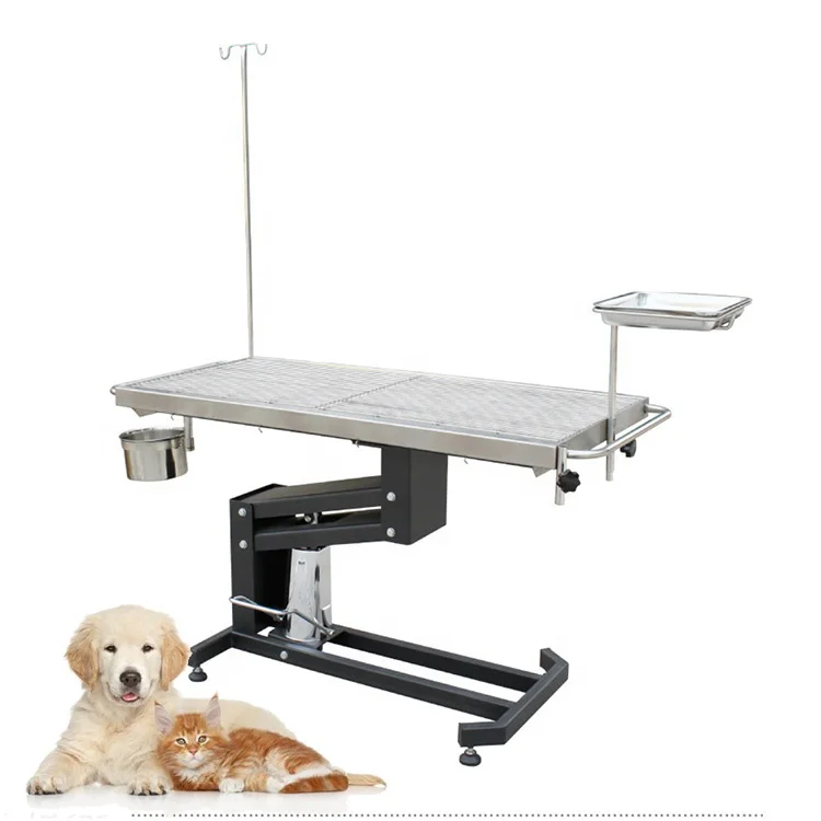

Гидравлический стол для домашних животных из нержавеющей стали с регулируемой высотой и инфузионной подставкой