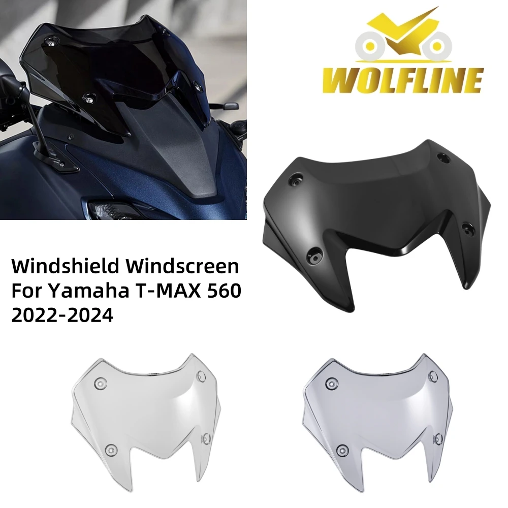 WOLFLINE for TMAX 560 Front Windshield Windscreen Deflector for Yamaha T-MAX 560 tmax560 Windshield fairing Deflector 2022-2024
