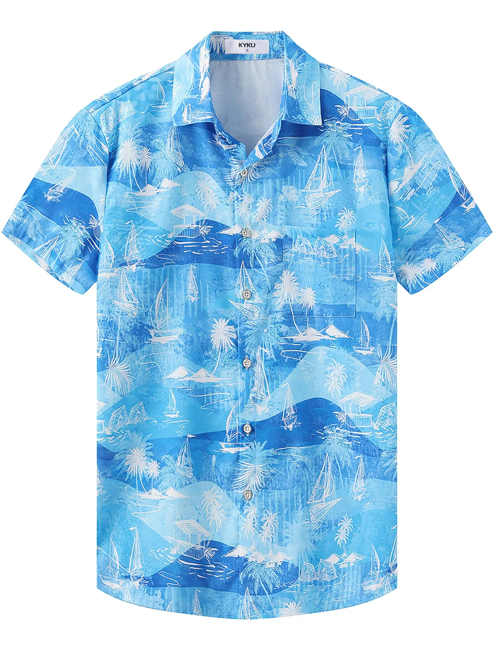 

KYKU Hawaiian Mens Shirts Casual: Beach Vacation Tropical Mens Button Down Short Sleeve Shirt with Pocket