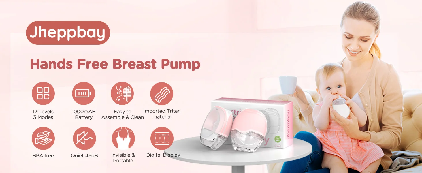 Electric Breast Pump 3 Modes 12 Levels Rechargeable Portable_voghion.com