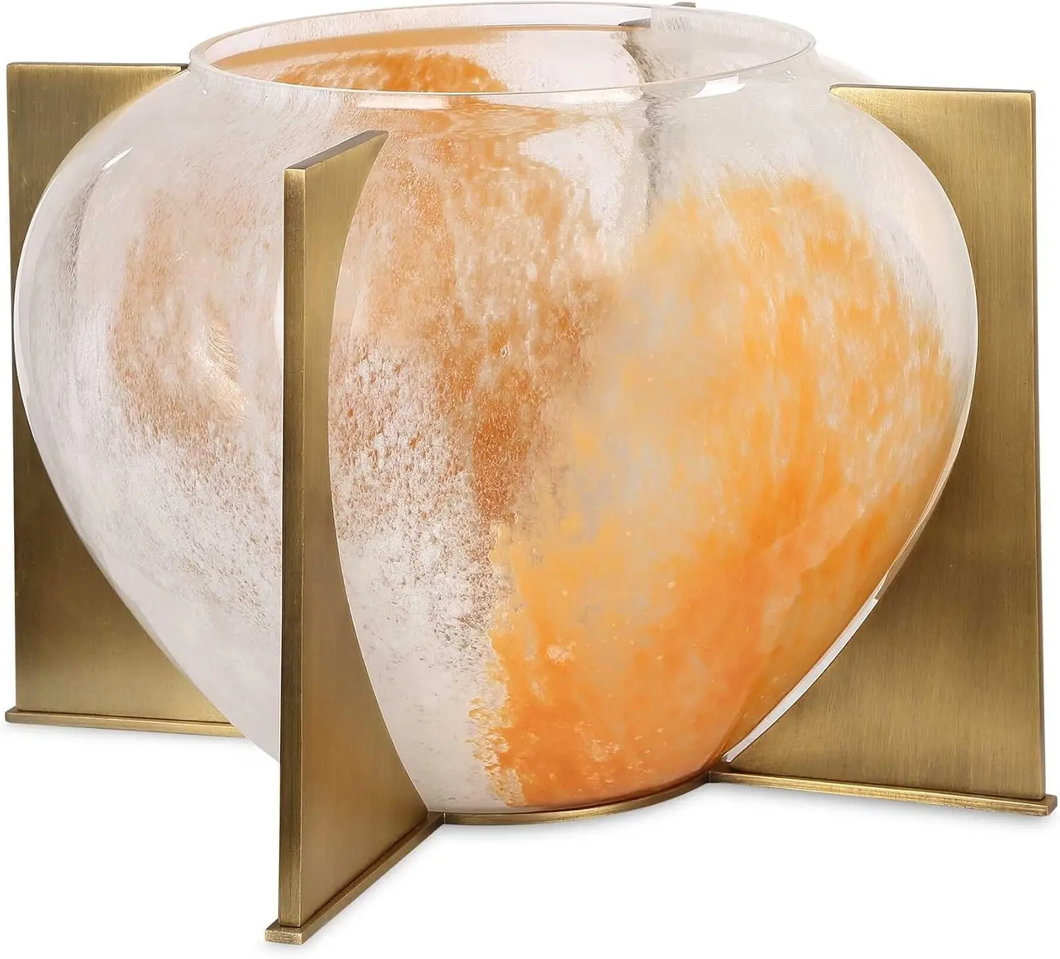 Amber Swirl Vase 7.75 Inches Tall and 12.25 Inches Wide by - 18183