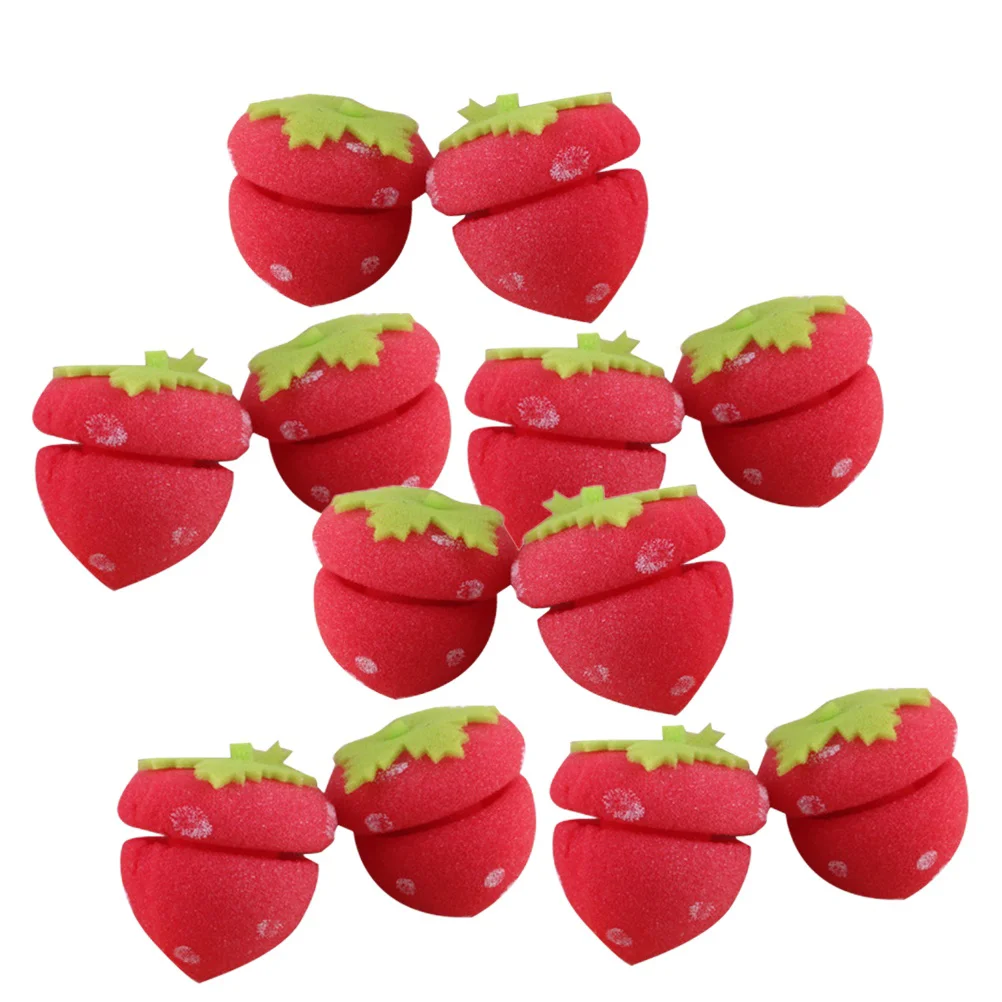 

12 PCS Modeling Women's Strawberry Sleeping Curling Roller for Girls Hair Sponge