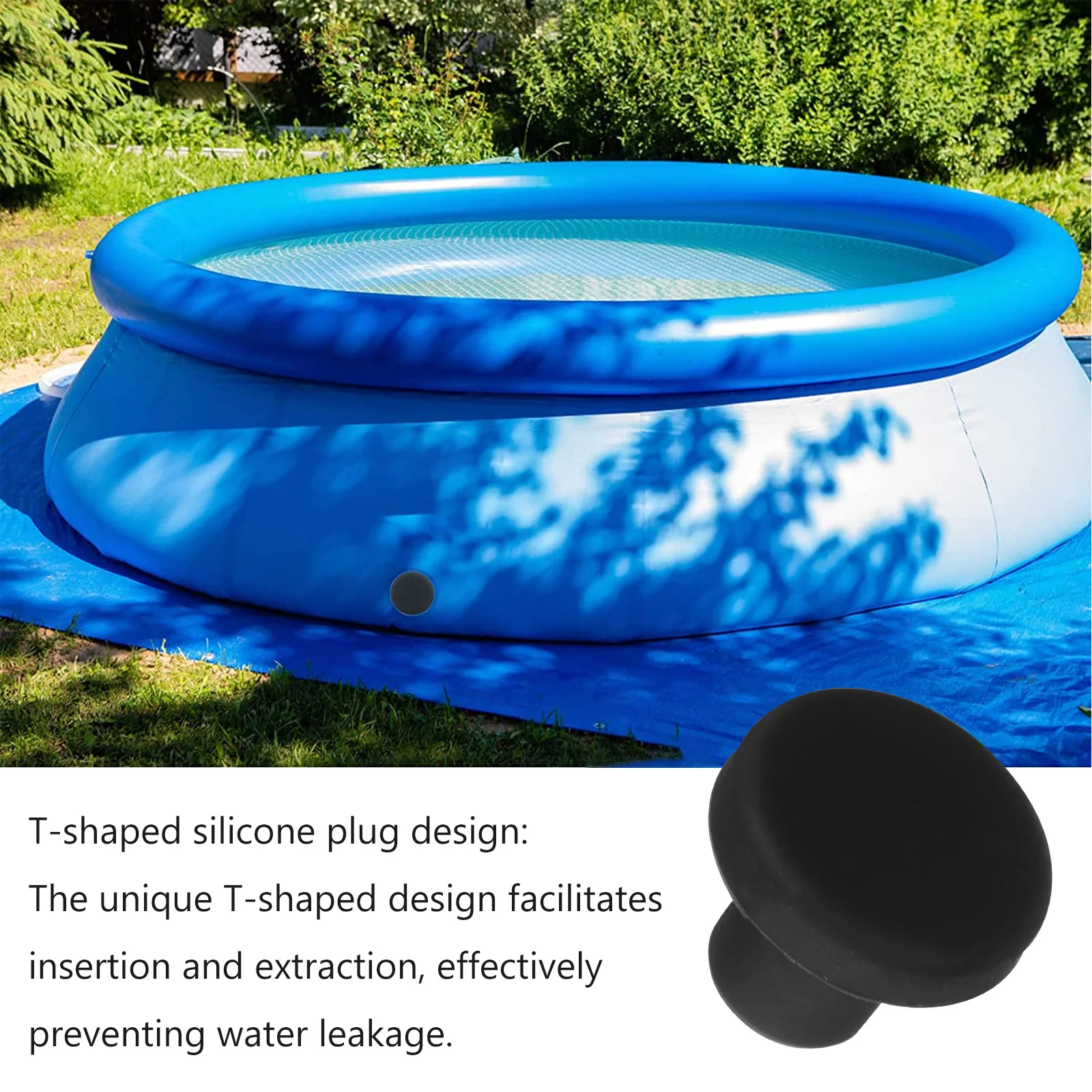

10 Pcs Waterproof Silicon Plugs Rubber Sealing T-shaped Stoppers Round Hole 8mm Black Head Gasket Pad
