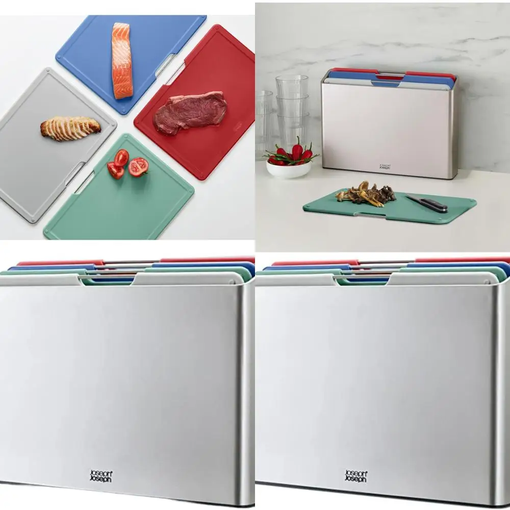 

4-Piece Silver/Coast Large Folio Cutting Board Set