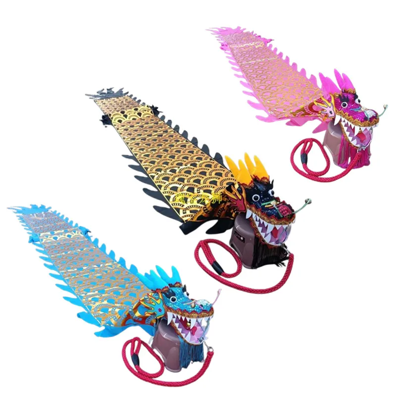 6 Meters Colorful Dragon RIbbon Dance With Head Rope Carnival Festival Square Performance Props Pink Green Blue Fitness Dragon