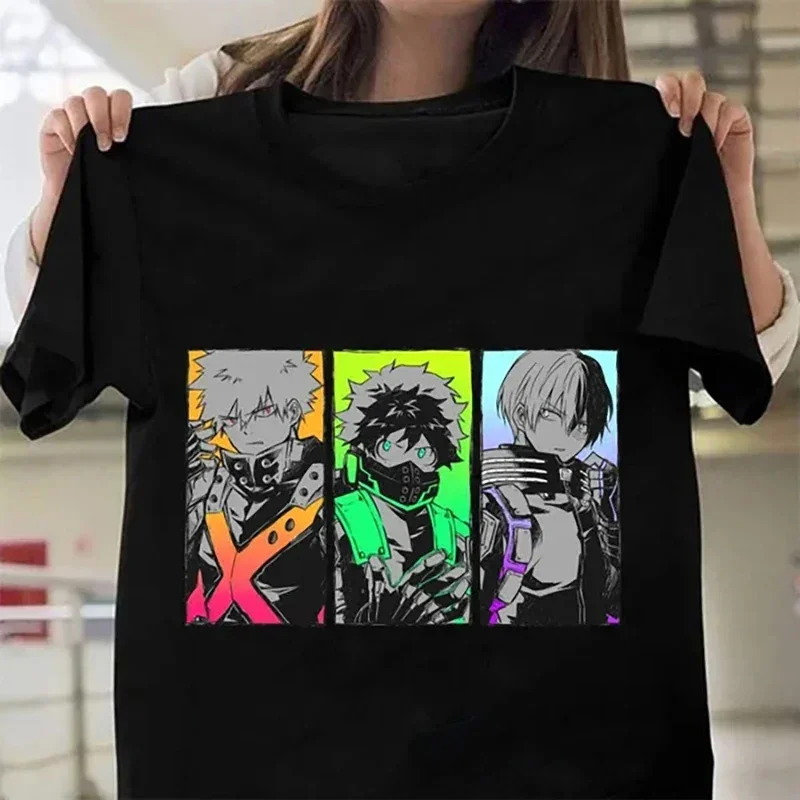 New Deku Bakugou Katsuki Todoroki Shoto Graphic Print Cool T-Shirt Crew Neck Loose Short Sleeve Tops