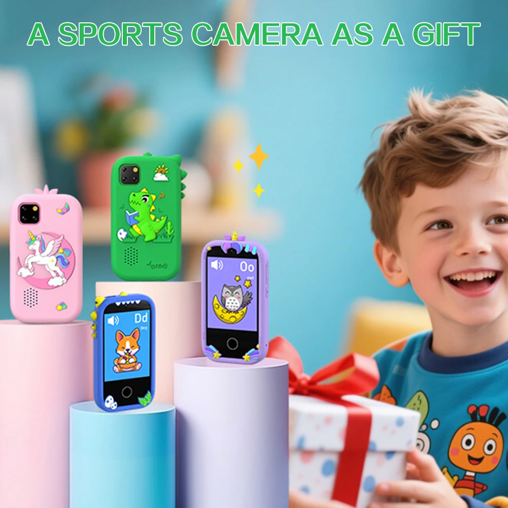 Interactive Kids Smartphone With Camera Touchscreen HD Dual Camera Cell Phone USB Rechargeable Toy Phone Present for Kids