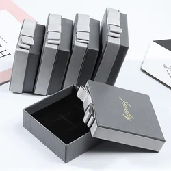 Gray Black Jewelry Packaging Box Ring Earrings Necklace Pendant Suspension Storage Organizer Paper Fashion Gift Case Wedding